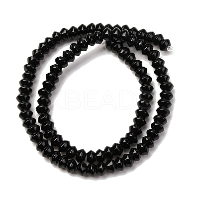 Natural Black Onyx Beads Strands G-P161-20-6x4mm-1