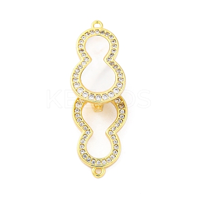 Brass Clear Cubic Zirconia Fold Over Clasps KK-Z078-40G-1
