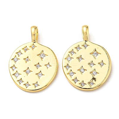 Brass Micro Pave Cubic Zirconia Pendants KK-Q809-06G-1