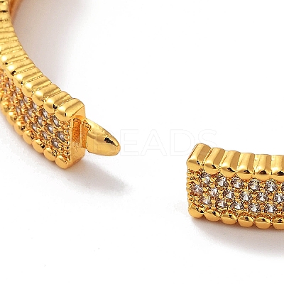 Brass Micro Pave Clear Cubic Zirconia Hinged Bangles for Women BJEW-Z061-18G-1
