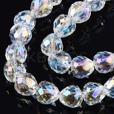Transparent Glass Beads Strands X-EGLA-T008-14A-02-1