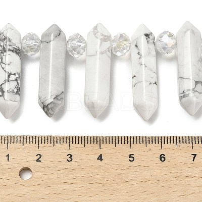 Natural Howlite Double Terminated Point Beads Strands G-H069-A12-01-1