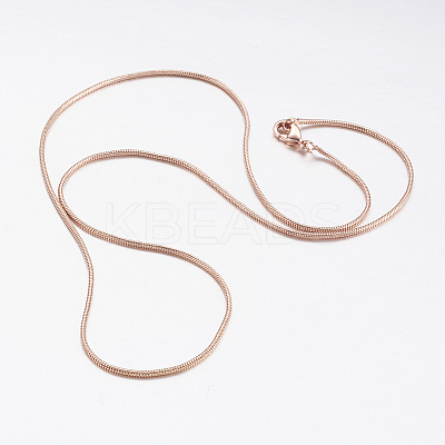 Brass Round Snake Chain Necklaces LS-MAK-L009-08RG-1