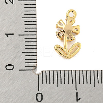 Brass Micro Pave Clear Cubic Zirconia Pendants KK-U015-09G-1