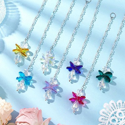 Glass Angel Hanging Suncatchers HJEW-JM02853-1