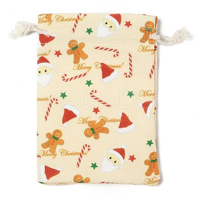 Christmas Theme Cloth Printed Storage Bags ABAG-F010-02A-04-1