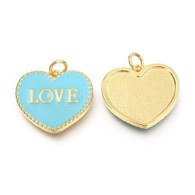 Brass Enamel Pendants KK-B027-03G-E-1