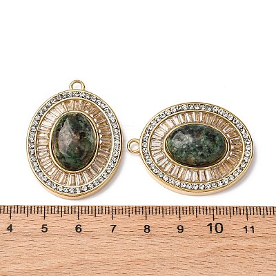 Natural African Turquoise(Jasper) Oval Pendants STAS-L080-010G-04-1