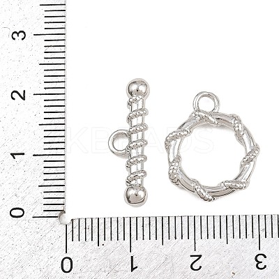 Twist Ring Brass Toggle Clasps KK-G548-32P-1