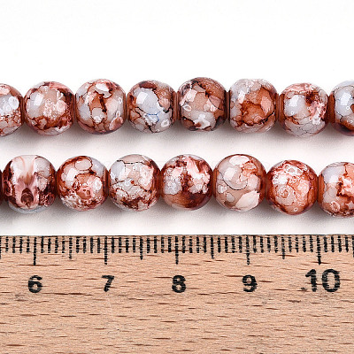 Baking Paint Glass Beads Strands X-DGLA-N003-8mm-A03-1