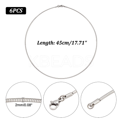 Tarnish Resistant Casual Style 304 Stainless Steel Snake Chain Choker Necklaces STAS-O037-05-1