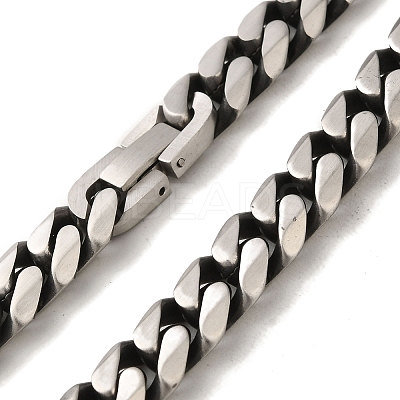 304 Stainless Steel Curb  Chain Necklaces NJEW-Q337-05B-AS-1