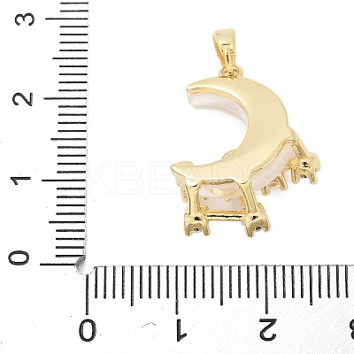 Brass Micro Pave Cubic Zirconia Pendants KK-S507-08A-G-1