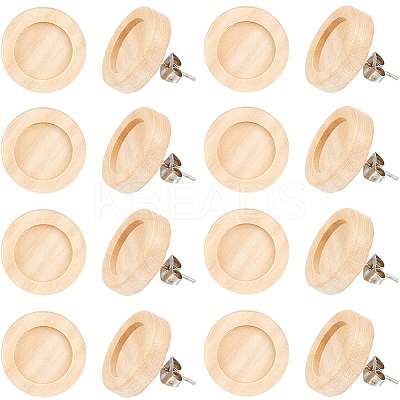 40Pcs Wooden Stud Earring Findings FIND-SC0008-96A-1