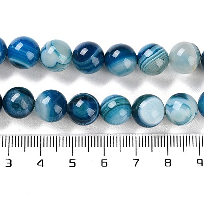 Natural Striped Agate/Banded Agate Beads Strands G-Z060-A01-C11-1