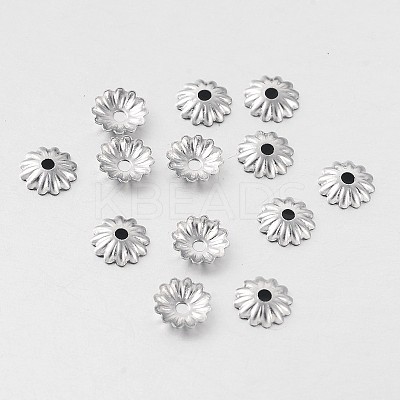 Tarnish Resistant Multi-Petal 316 Surgical Stainless Steel Flower Bead Caps X-STAS-M257-05-1