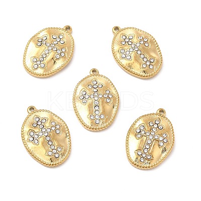 PVD Vacuum Plating 201 Stainless Steel with Rhinestone Pendants STAS-J401-VC995-1