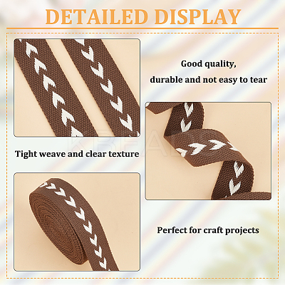 5 Yards Polycotton Jacquard Arrow Ribbon OCOR-WH0078-170C-1