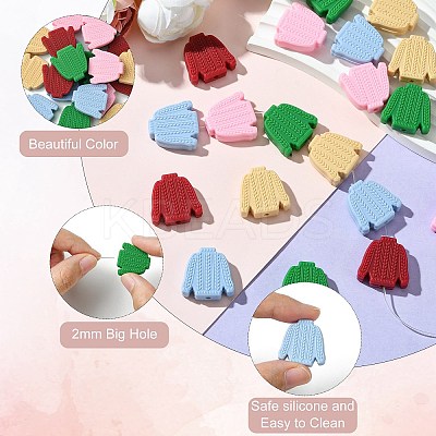 20Pcs 5 Colors Food Grade Eco-Friendly Silicone Focal Beads SIL-CJ0002-08-1