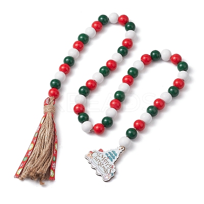 Wooden Beads Hanging Ornaments HJEW-JM02146-1