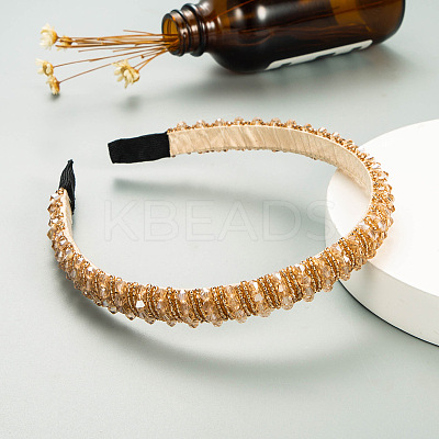 Bling Bling Glass Beaded Hairband OHAR-PW0007-27L-1