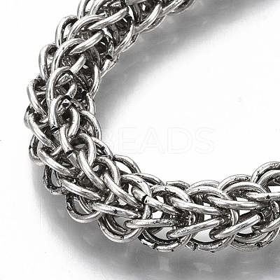 Men's Alloy Wheat Chain Bracelets BJEW-T014-09AS-1