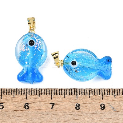 Handmade Dichroic Foil Lampwork Pendants DICH-G001-01G-09-1