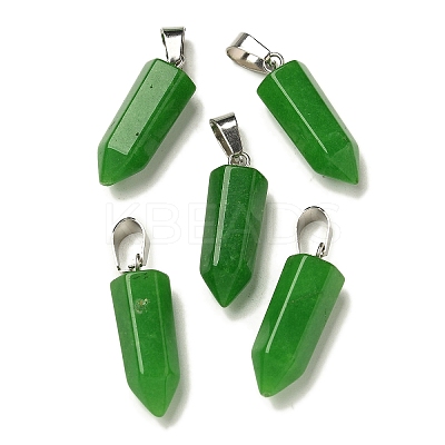 Dyed Natural White Jade Pendants G-Z067-07P-22-1