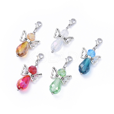 Faceted Glass Pendants HJEW-JM00393-M-1