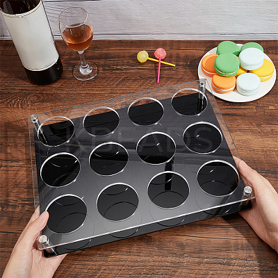 12 Holes Rectangle Acrylic Wine Glasses Display Stands DIY-WH0488-40B-1