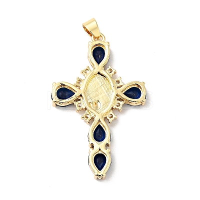 Rack Plating Brass Micro Pave Cubic Zirconia Pendants ZIRC-I059-15G-04-1