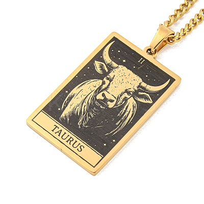 304 Stainless Steel Tarot Pendant Necklaces NJEW-A026-01G-02-1