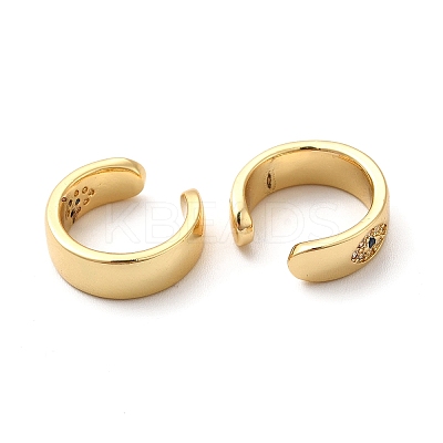 Rack Plating Brass Micro Pave Cubic Zirconia Cuff Earrings EJEW-P226-04G-1