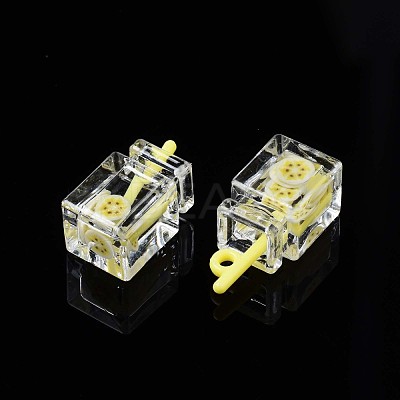 Imitation Drink Resin Pendants CRES-S359-32-1