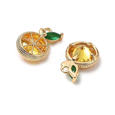 Brass Micro Pave Cubic Zirconia Charms KK-A259-24G-02-1