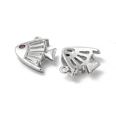 Brass Micro Pave Cubic Zirconia Charms KK-H460-33P-1