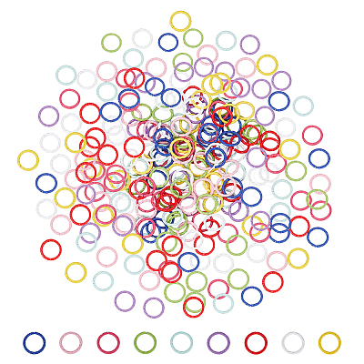 270Pcs 9 Colors Embossed Style Iron Twisted Open Jump Rings IFIN-PH0001-84-1