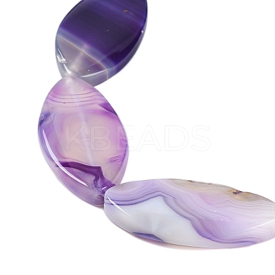 Natural Purple Banded Agate Beads Strands G-C141-A01-02-1