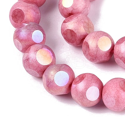 Ombre Effect Dyed Electroplate Opaque Glass Beads Strands EGLA-Q130-01A-16-1