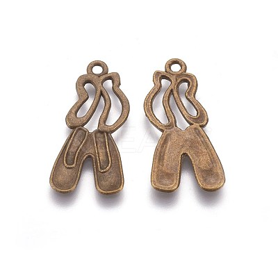 Tibetan Style Alloy Dance Shoes Pendants X-TIBEP-844-AB-FF-1