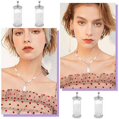 4Pcs Transparent Glass Pendants GLAA-UN0001-05-1