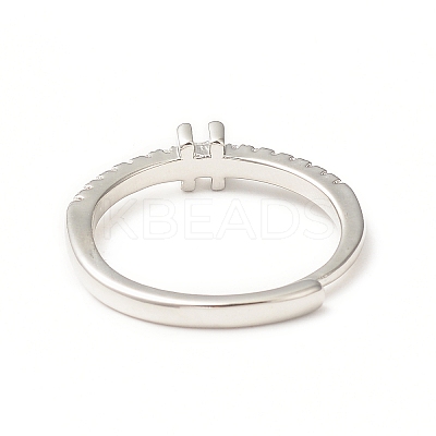 Clear Cubic Zirconia Initial Letter Adjustable Ring RJEW-C052-01P-H-1