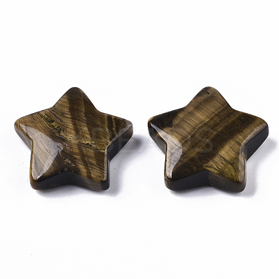 Natural Tiger Eye Star Shaped Worry Stones G-T132-002A-08-1