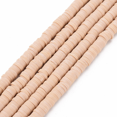 Handmade Polymer Clay Bead Strands X-CLAY-T002-4mm-66-1