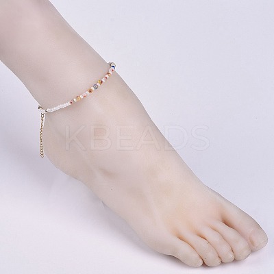 Millefiori Glass Anklets AJEW-AN00272-1