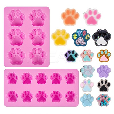 2Pcs 2 Styles Paw Shaped Fondant Molds DIY-SZ0002-69-1