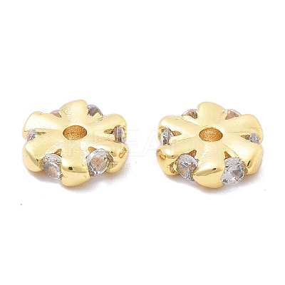 Brass Micro Pave Cubic Zirconia Beads KK-B134-38G-1