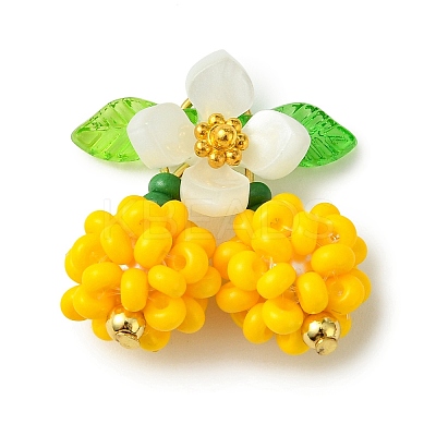 Glass Seed Beaded Pendants PALLOY-MZ01338-02-1
