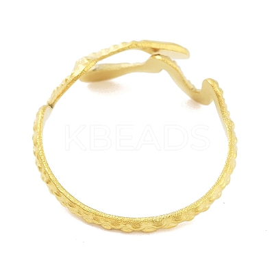 Real 18K Gold Plated 304 Stainless Steel Open Cuff Rings for Women LS-RJEW-B061-01G-04-1