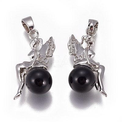 Natural Obsidian Pendants G-L512-E10-1